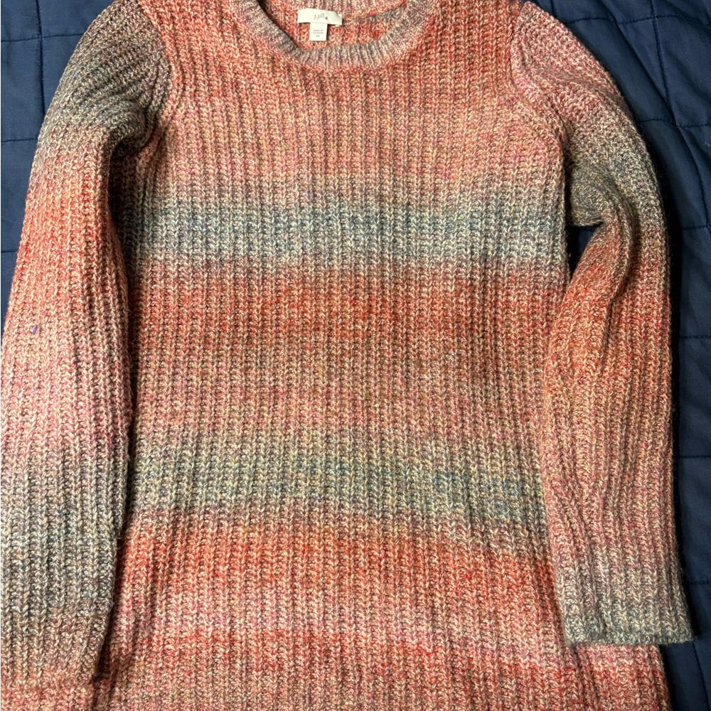 J. Jill Multicolor Ribbed Knit Sweater